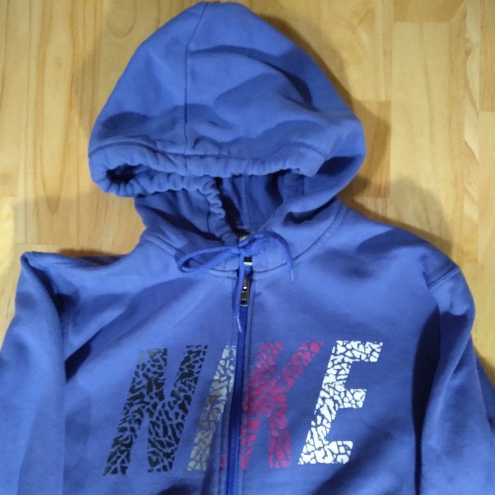 Nike Spell Out Logo Zipper Hoodie Sweatshirt